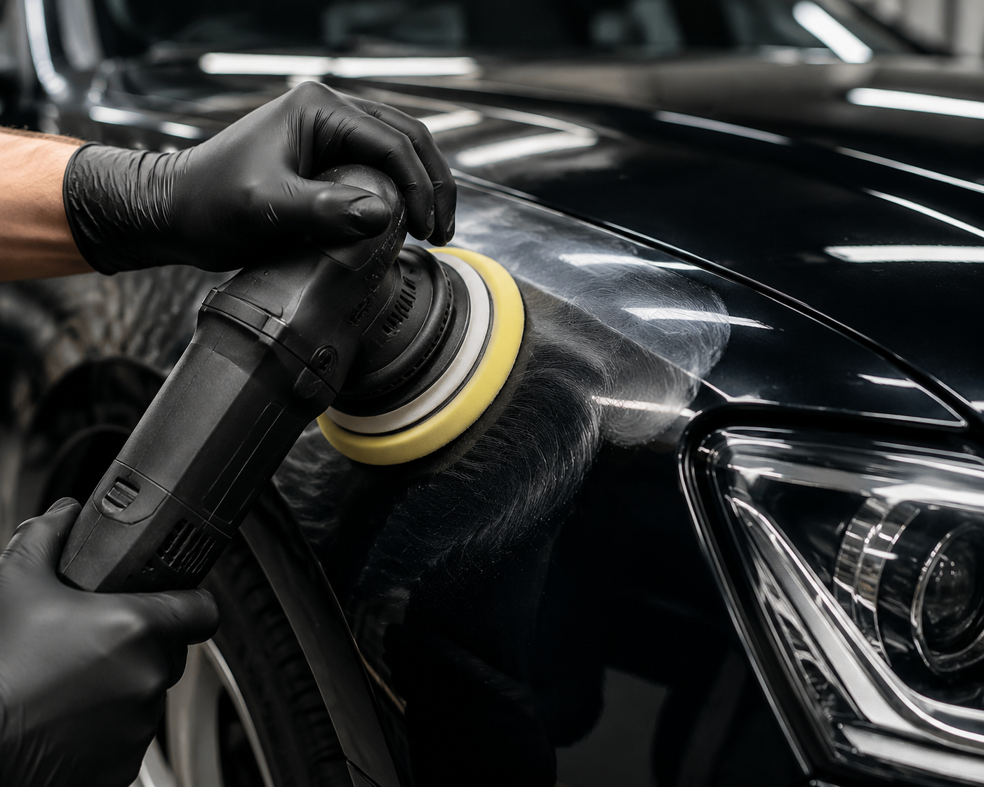 Polishing a glossy black finish