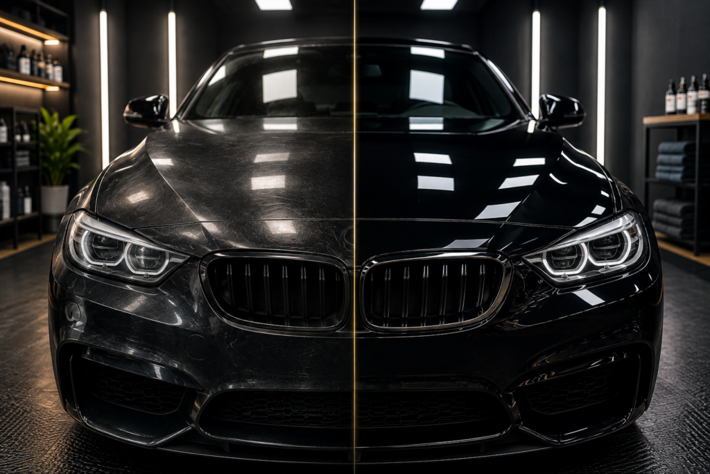 Before and After Glossy Car Transformation