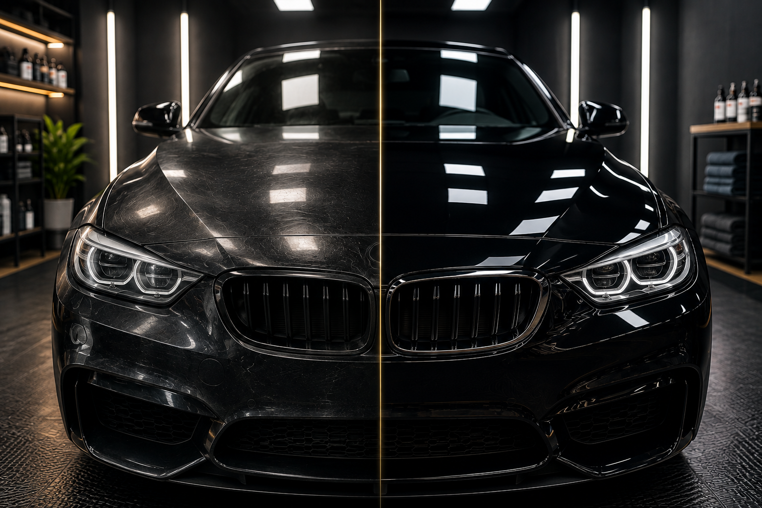 Before and After Glossy Car Transformation