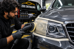 Headlight Restoration in Progress