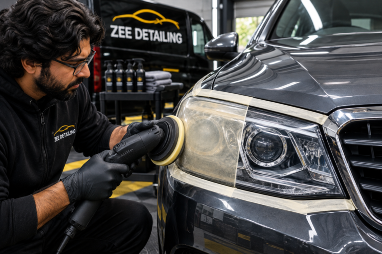 Headlight Restoration in Progress