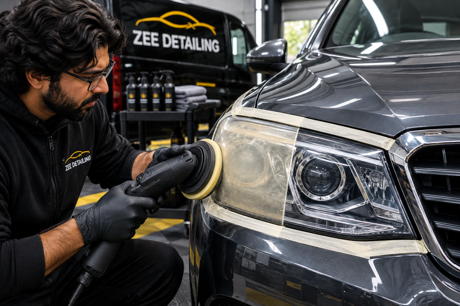 Headlight Restoration in Progress